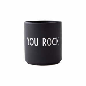Černý porcelánový hrnek Design Letters Favourite You Rock