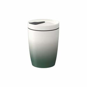 Zeleno-bílý porcelánový termohrnek Villeroy & Boch Like To Go & To Stay, 290 ml