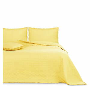 Žlutý přehoz na postel AmeliaHome Meadore, 200 x 220 cm