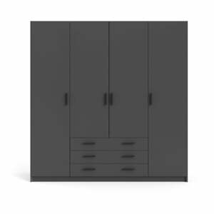 Tmavě šedá šatní skříň Tvilum Sprint, 195,5 x 200 cm