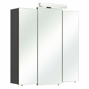 Tmavě šedá závěsná koupelnová skříňka se zrcadlem  83x73 cm Set 311 - Pelipal