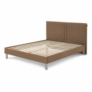 Světle hnědá čalouněná dvoulůžková postel s roštem 180x200 cm Kerry - Bobochic Paris