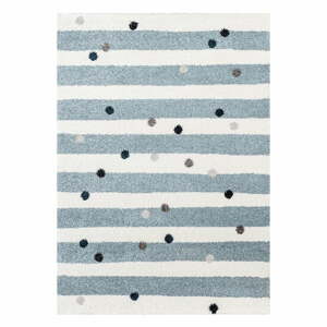 Bílo-modrý antialergenní dětský koberec 230x160 cm Stripes nad Dots - Yellow Tipi