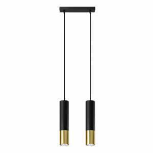 Závěsné svítidlo s kovovým stínidlem v černo-zlaté barvě 30x6 cm Longbot - Nice Lamps