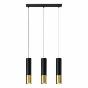 Závěsné svítidlo s kovovým stínidlem v černo-zlaté barvě 45x6 cm Longbot - Nice Lamps