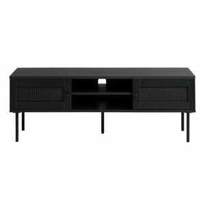 Černý TV stolek v dekoru dubu 120x43 cm Pensacola – Unique Furniture