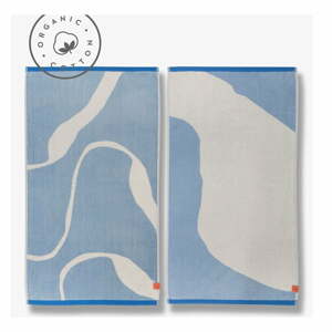 Bílo-modré ručníky v sadě 2 ks z Bio bavlny 50x90 cm Nova Arte – Mette Ditmer Denmark