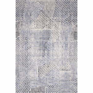 Světle modrý vlněný koberec 200x300 cm Strokes – Agnella
