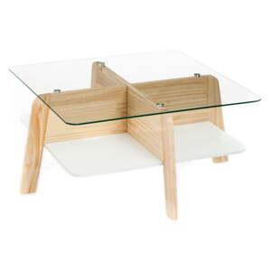 Konferenční stolek se skleněnou deskou v přírodní barvě 60x60 cm Varm – Tomasucci