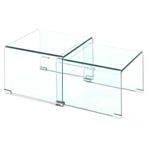 Skleněné konferenční stolky v sadě 2 ks 44.5x49 cm Cristal – Tomasucci