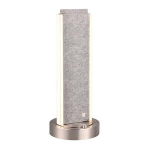 Šedá LED stolní lampa s hlasovým ovládáním/s ovládáním pomocí mobilní aplikace s textilním stínidlem (výška 51 cm) Cicara – CINQUE