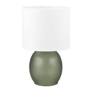 Bílo-zelená stolní lampa s textilním stínidlem (výška 29 cm) Vela – Trio