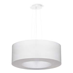 Bílé závěsné svítidlo s textilním stínidlem ø 50 cm Galata – Nice Lamps