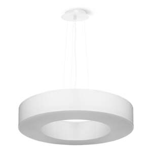 Bílé závěsné svítidlo s textilním stínidlem ø 50 cm Galata Slim – Nice Lamps
