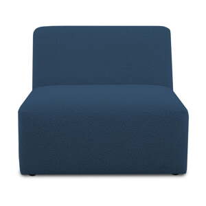 Tmavě modrý modul pohovky z textilie bouclé (středový díl) Roxy – Scandic