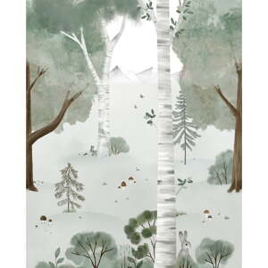 Dětská tapeta 200 cm x 248 cm Birch Forest – Lilipinso
