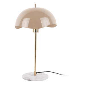 Světle hnědá stolní lampa s kovovým stínidlem (výška 56 cm) Waved Dome – Leitmotiv
